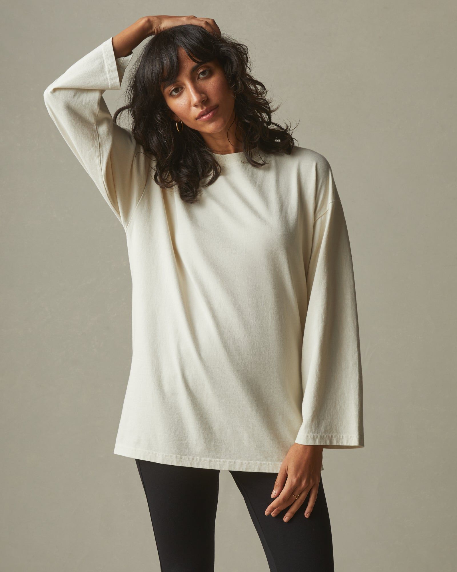 Relaxed Cotton Long Sleeve Tee - Turtledove sold by American Giant product image thumbnail 2