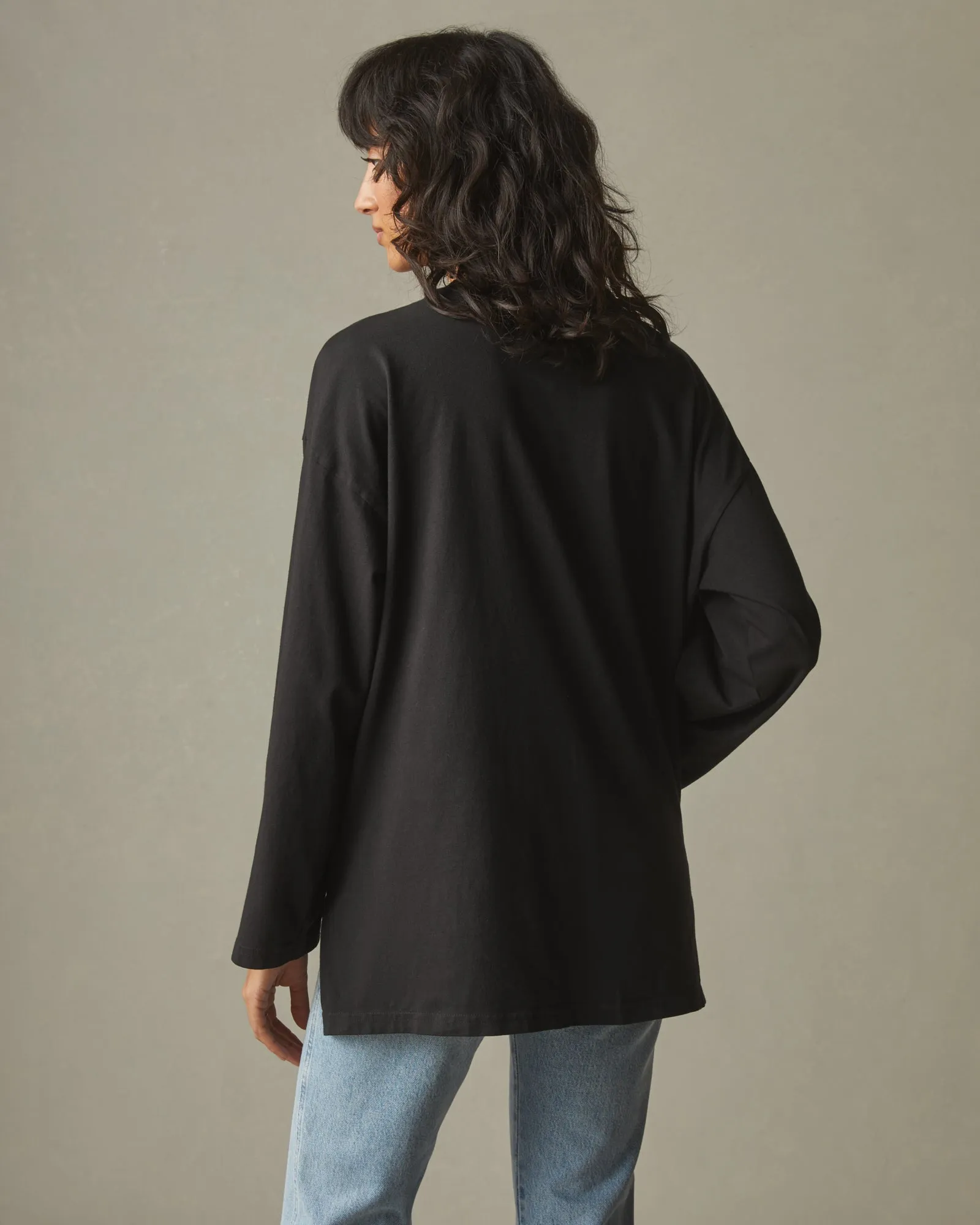 Women's Relaxed Cotton Long Sleeve Tee - Meteorite sold by American Giant product image thumbnail 3