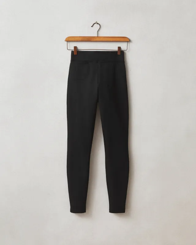 Women's Ponte Slim Pant High Rise - Super Black sold by American Giant