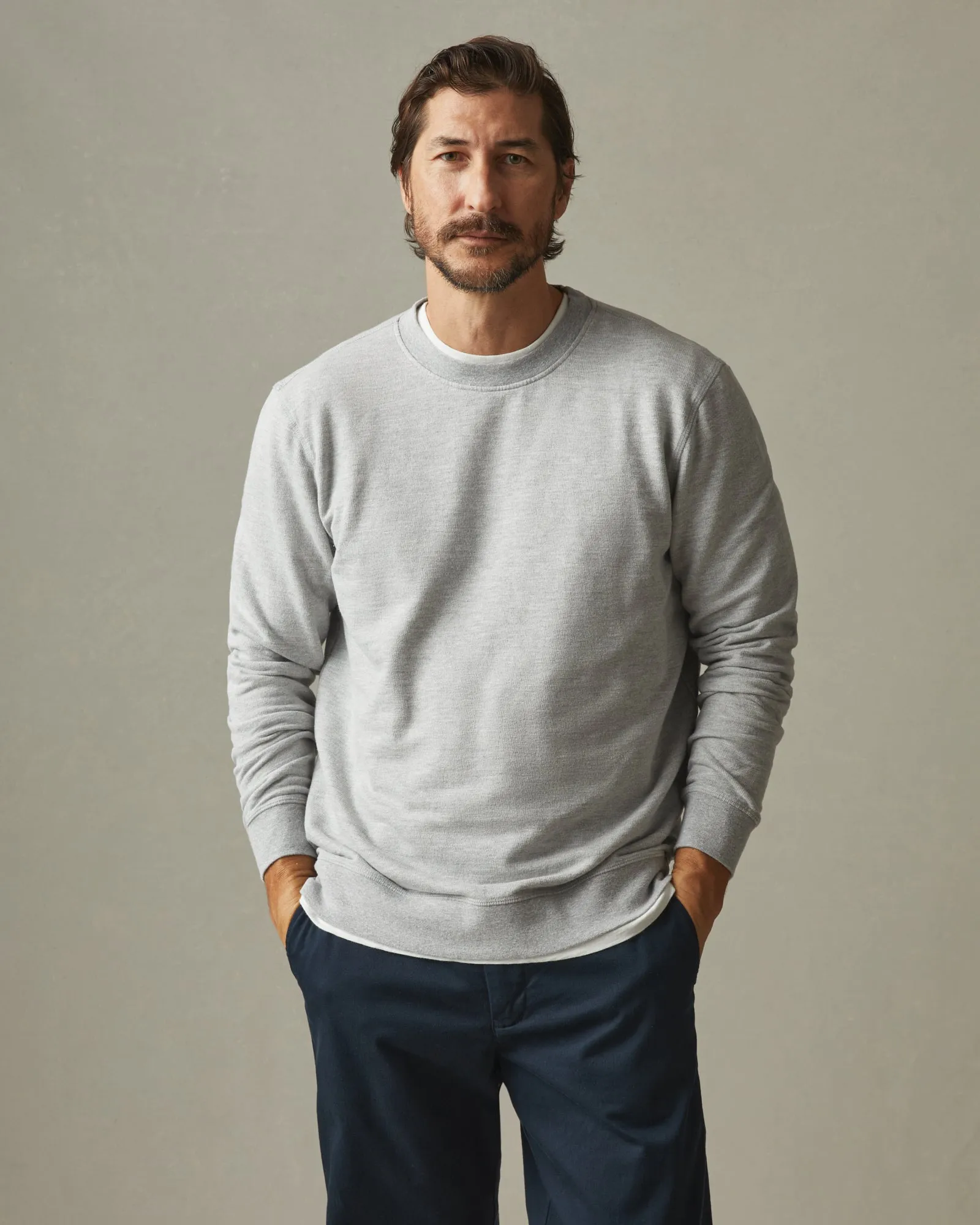 French Terry Crew Sweatshirt - Ash Heather sold by American Giant