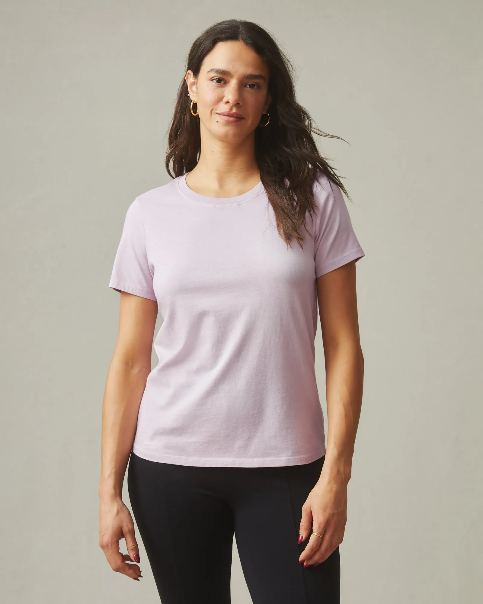 Women's Classic Cotton Crew Tee - Keepsake Lilac sold by American Giant