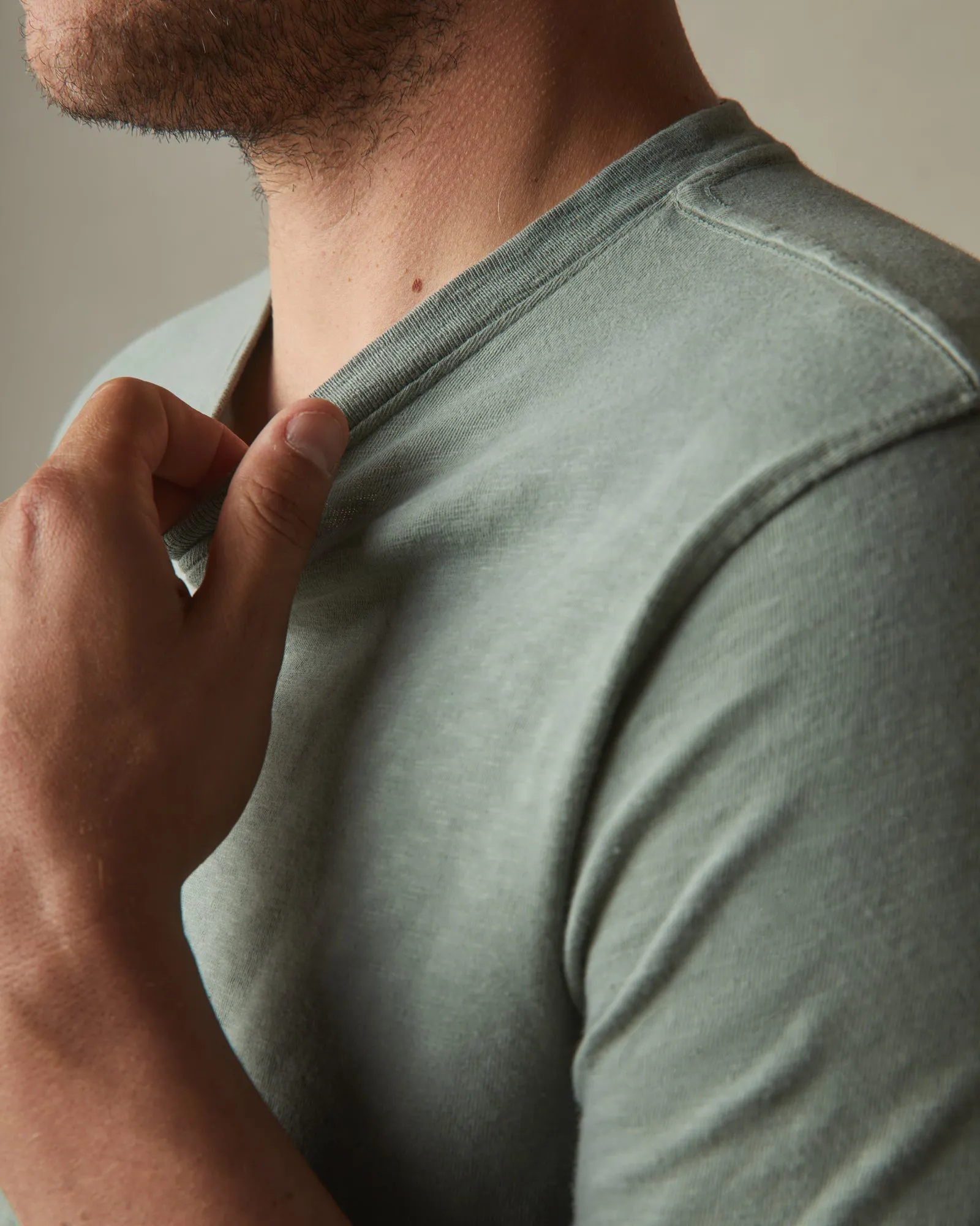 Men's Premium Slub V-Neck Tee - Green Slate sold by American Giant product image thumbnail 3