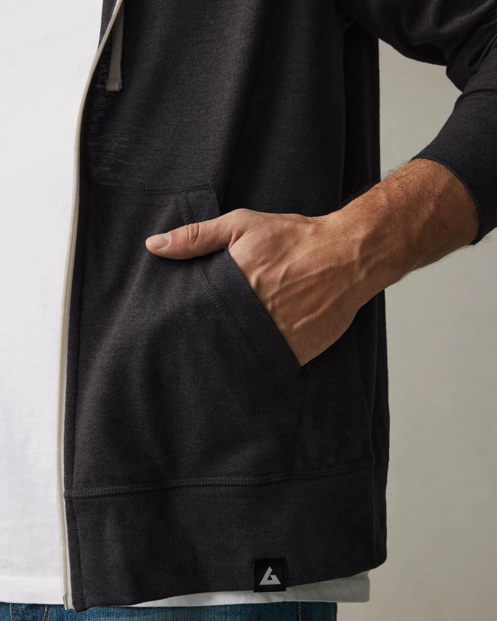 Men's Lightweight Full Zip - Black Solid sold by American Giant product image thumbnail 4