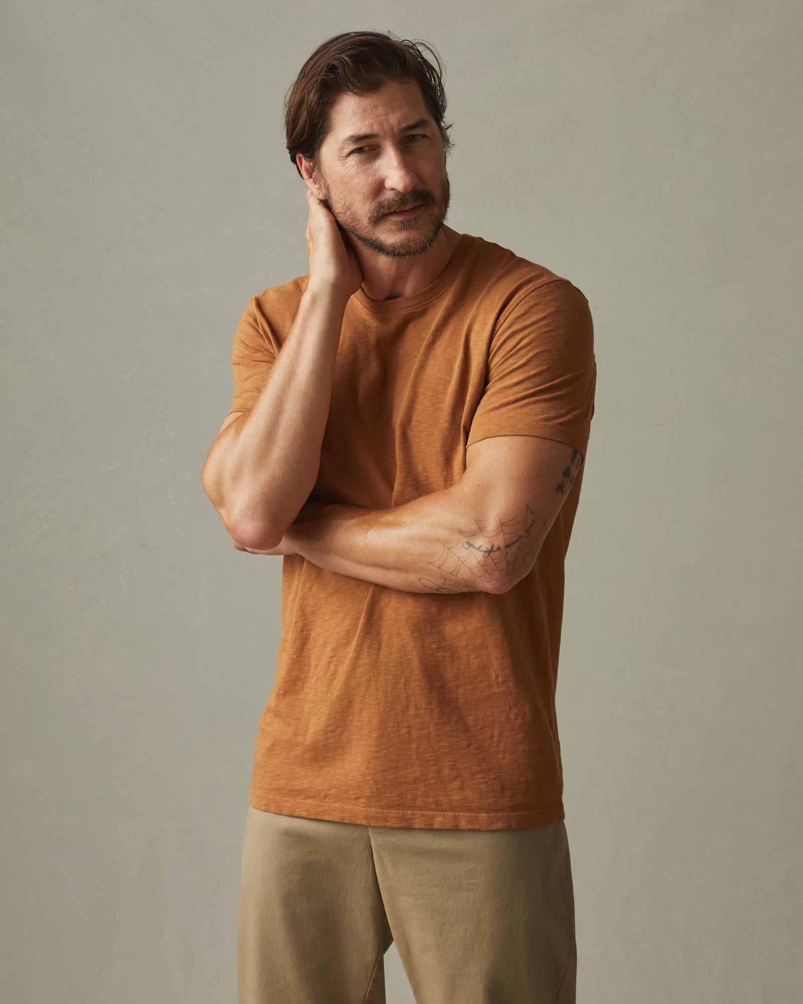 Premium Slub Crew Tee - Bright Copper sold by American Giant