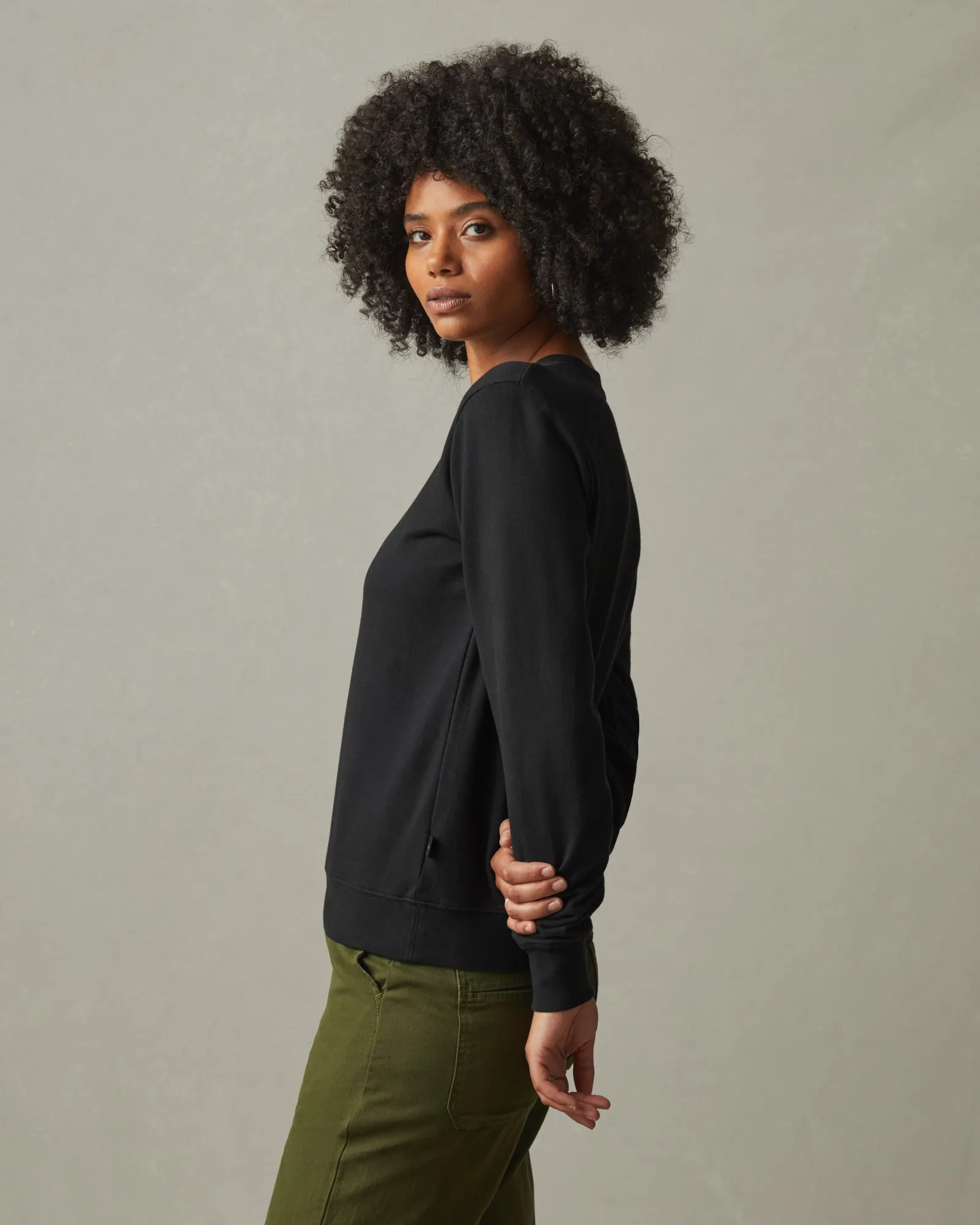 Women's French Terry Crew Sweatshirt - Black sold by American Giant product image thumbnail 2