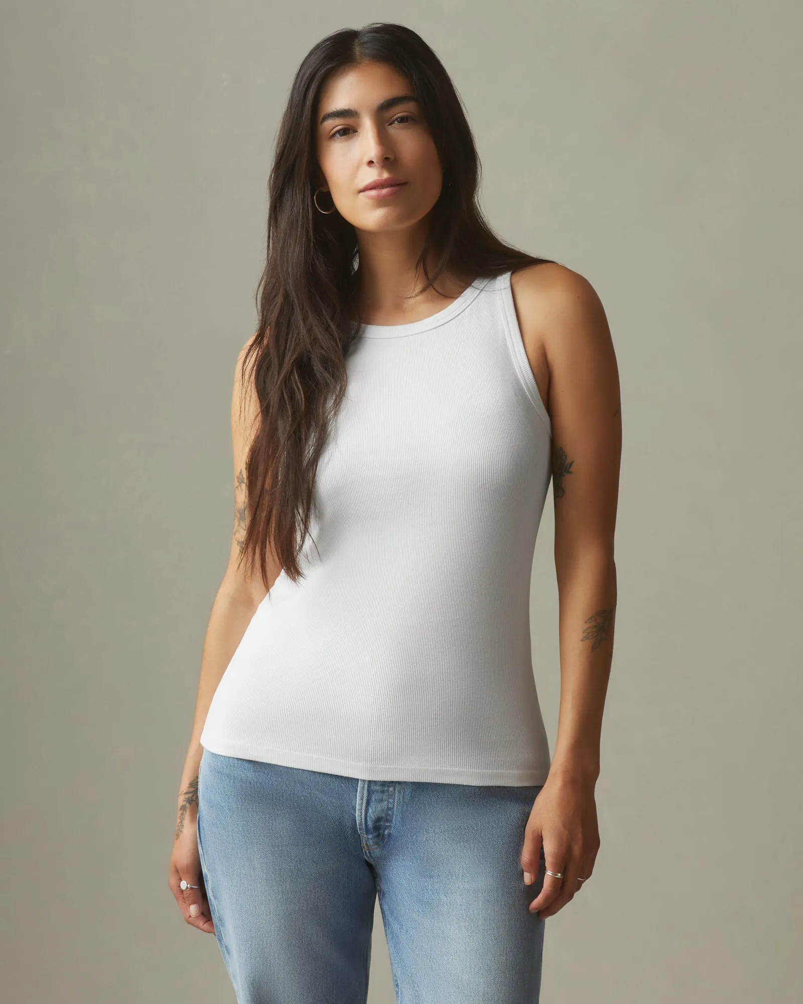 Women's Stretch Rib Tank - White sold by American Giant product image thumbnail 2