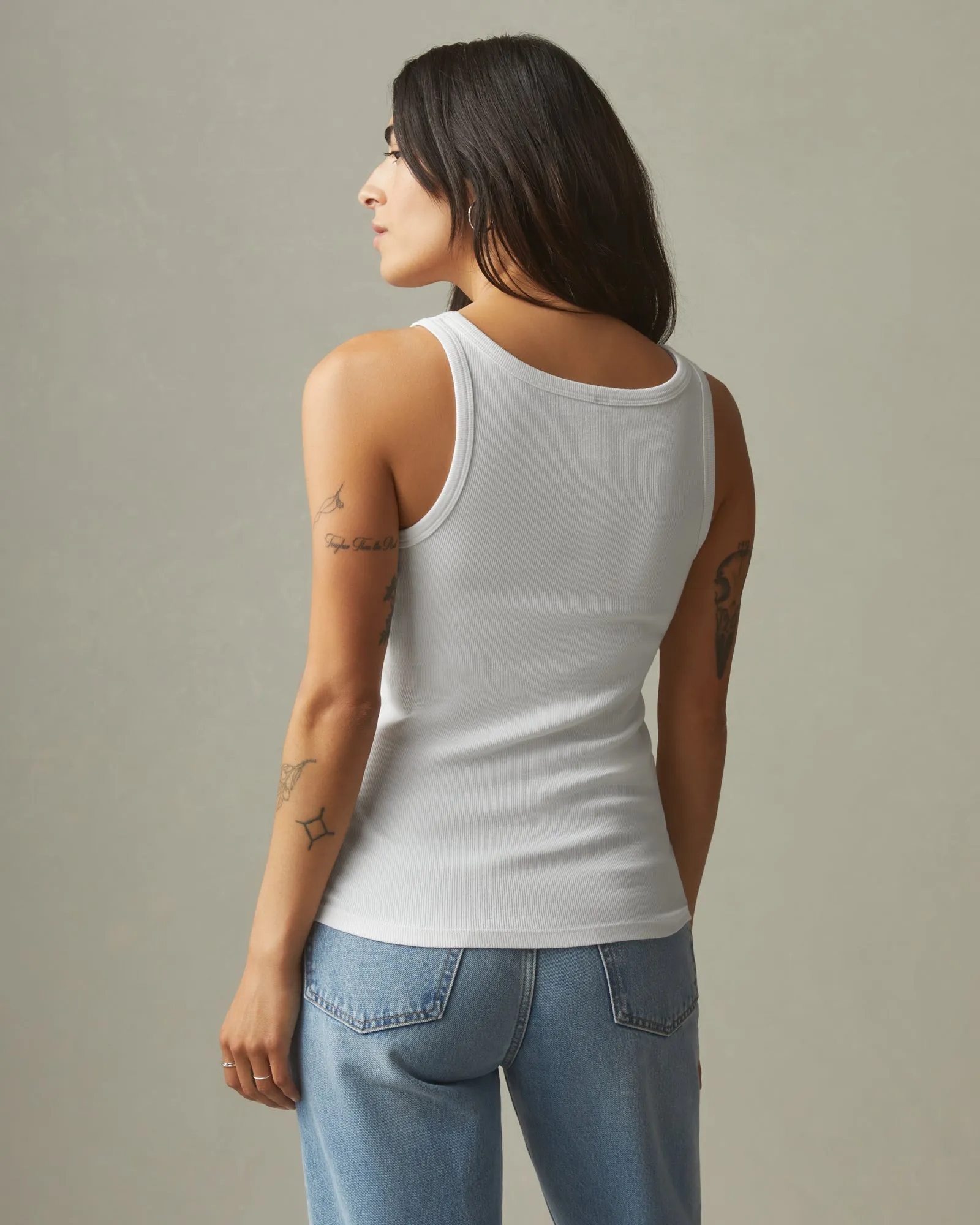 Women's Stretch Rib Tank - White sold by American Giant product image thumbnail 3