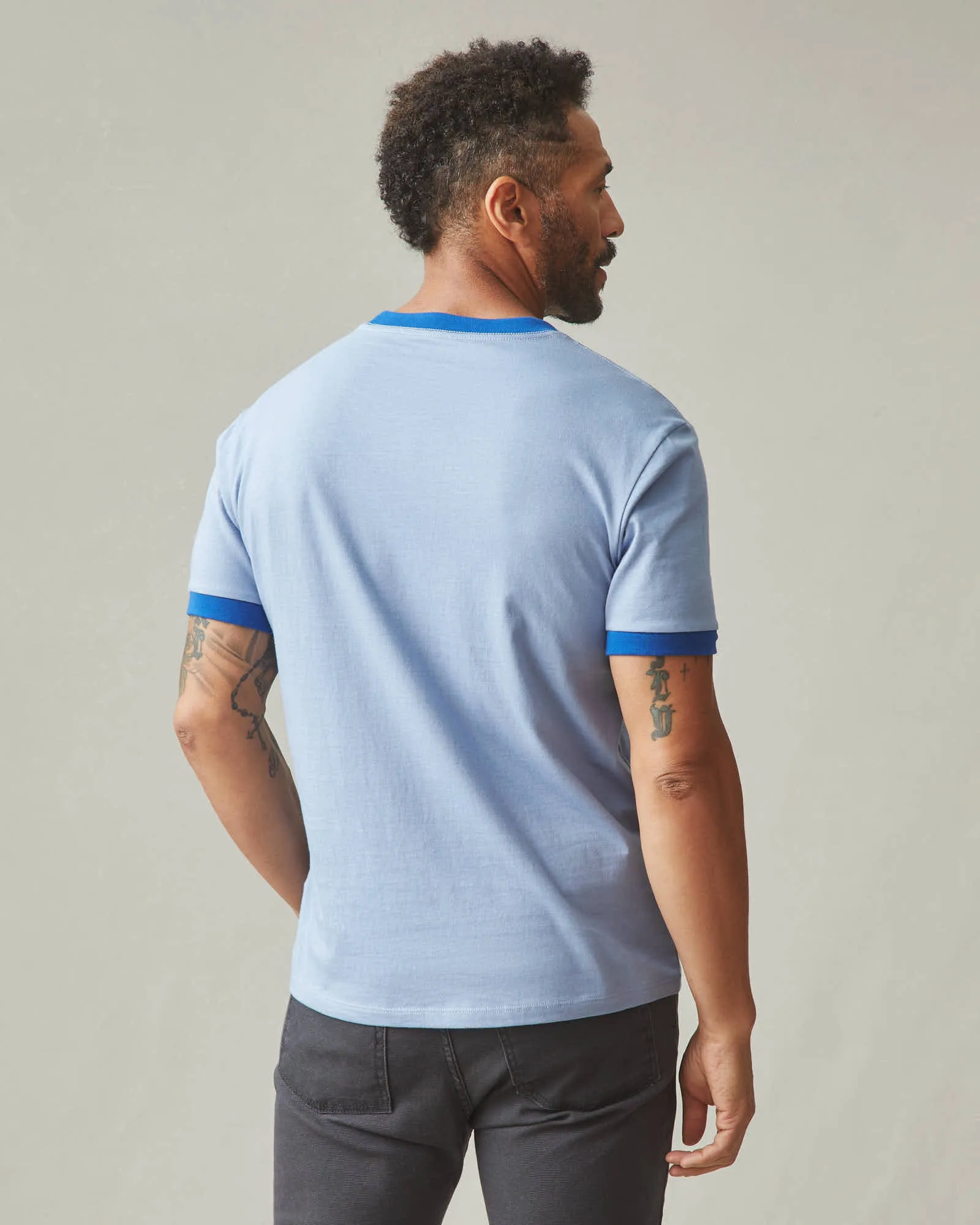 Men's Ringer Tee - Beach Horizon/ Blue Aura sold by American Giant product image thumbnail 4