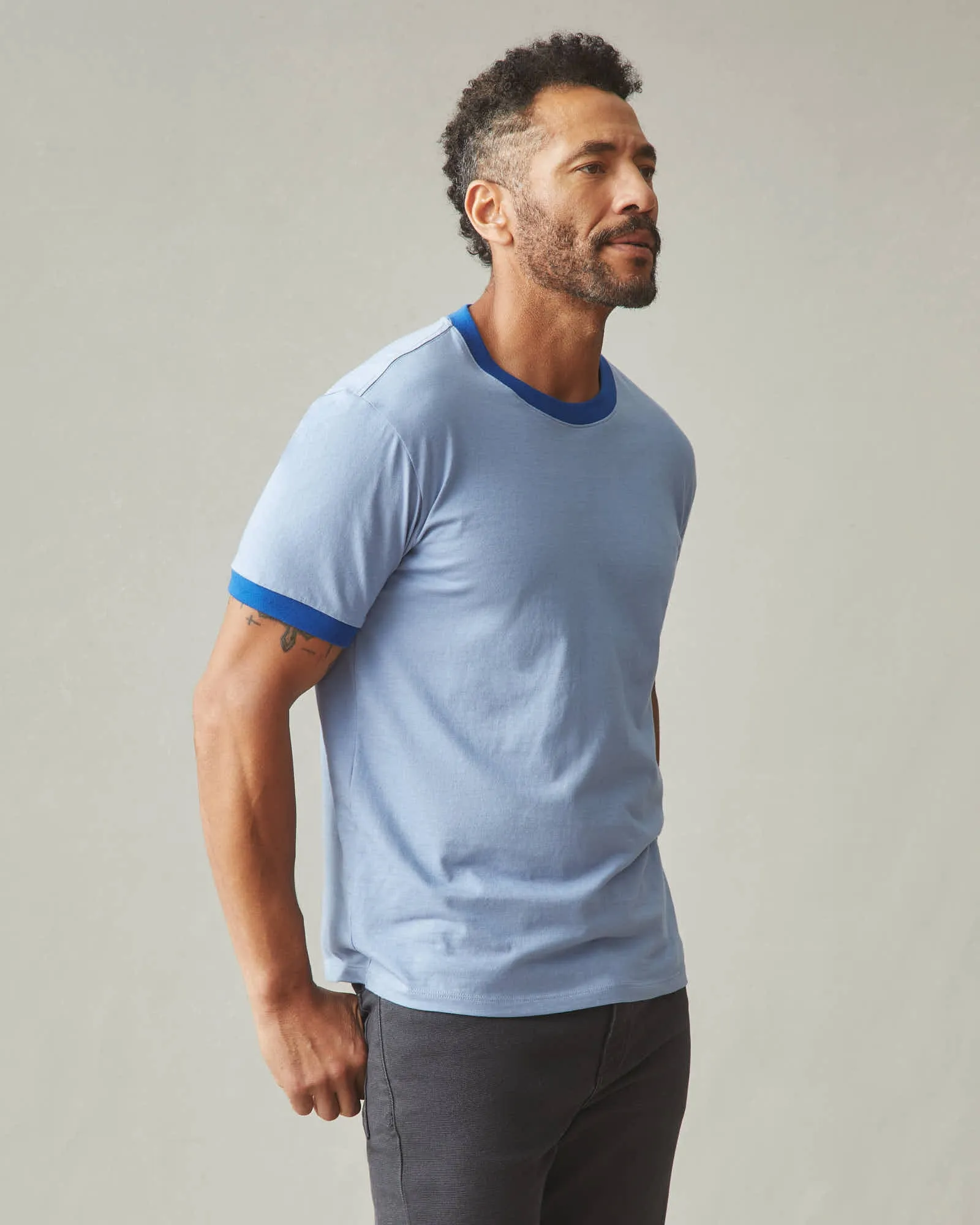 Men's Ringer Tee - Beach Horizon/ Blue Aura sold by American Giant product image thumbnail 5
