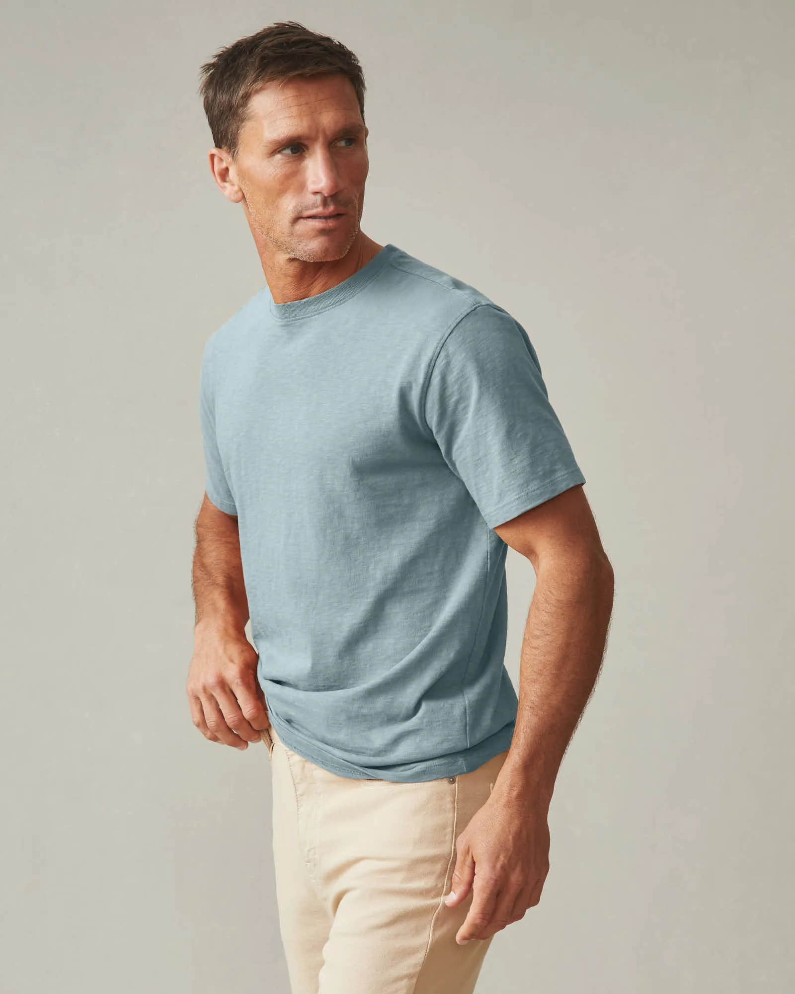 Men's Premium Slub Crew Tee - Arona Blue sold by American Giant product image thumbnail 2