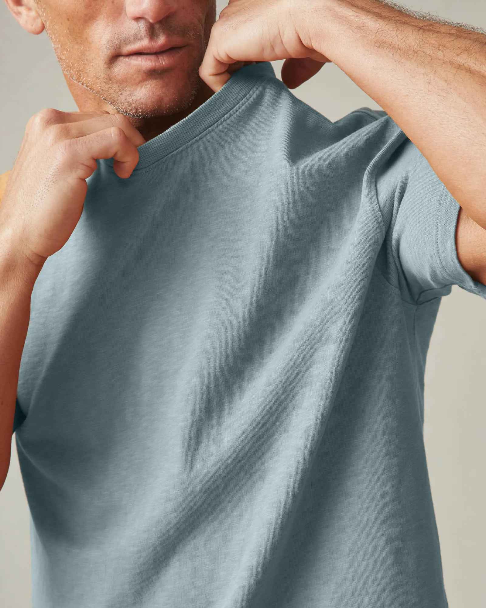 Men's Premium Slub Crew Tee - Arona Blue sold by American Giant product image thumbnail 4