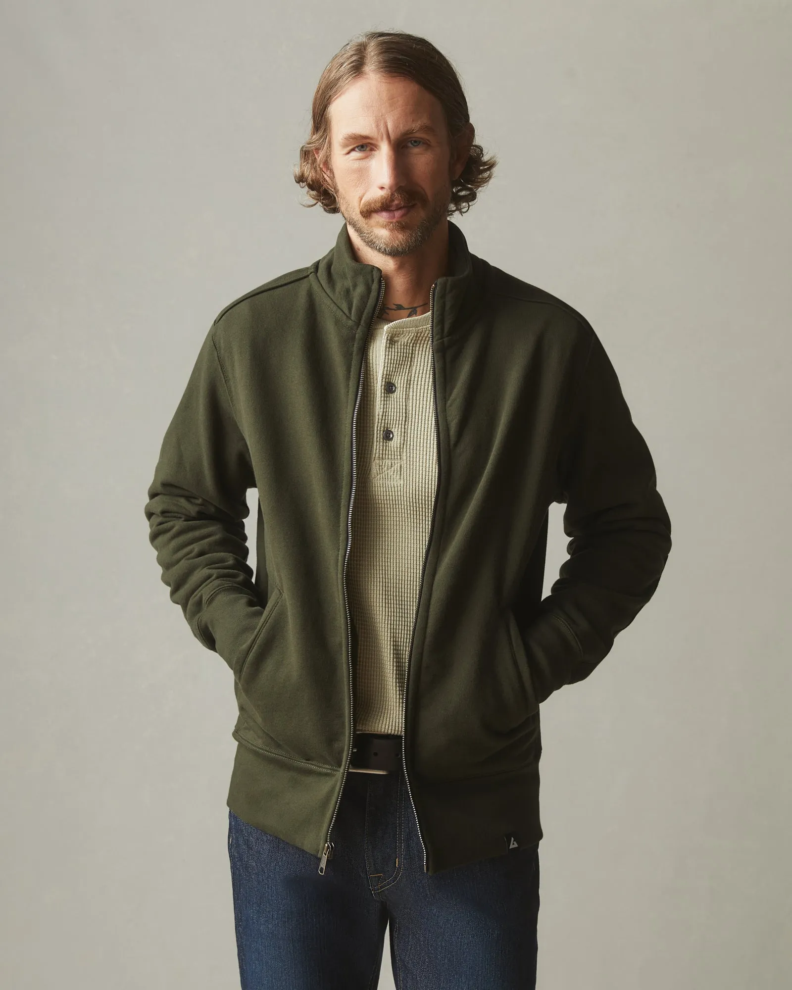 Moto Full Zip - Dark Elm sold by American Giant