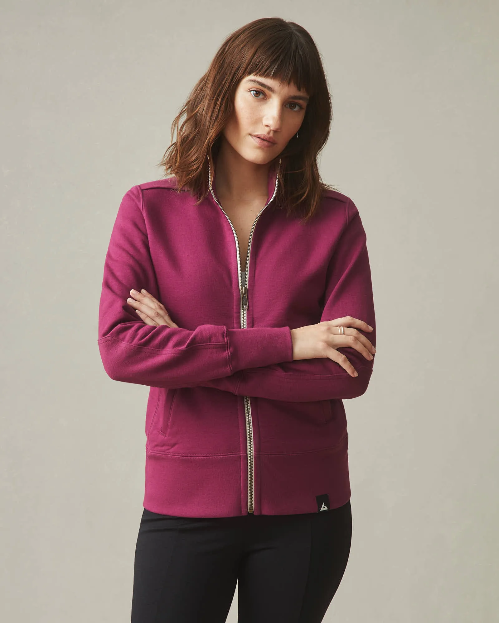 Women's Moto Full Zip - Plum sold by American Giant product image thumbnail 2