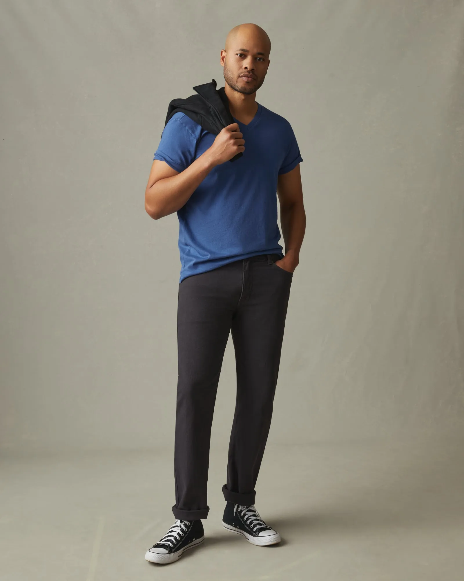 Classic Cotton V-Neck Tee - Harbor Blue sold by American Giant product image thumbnail 5