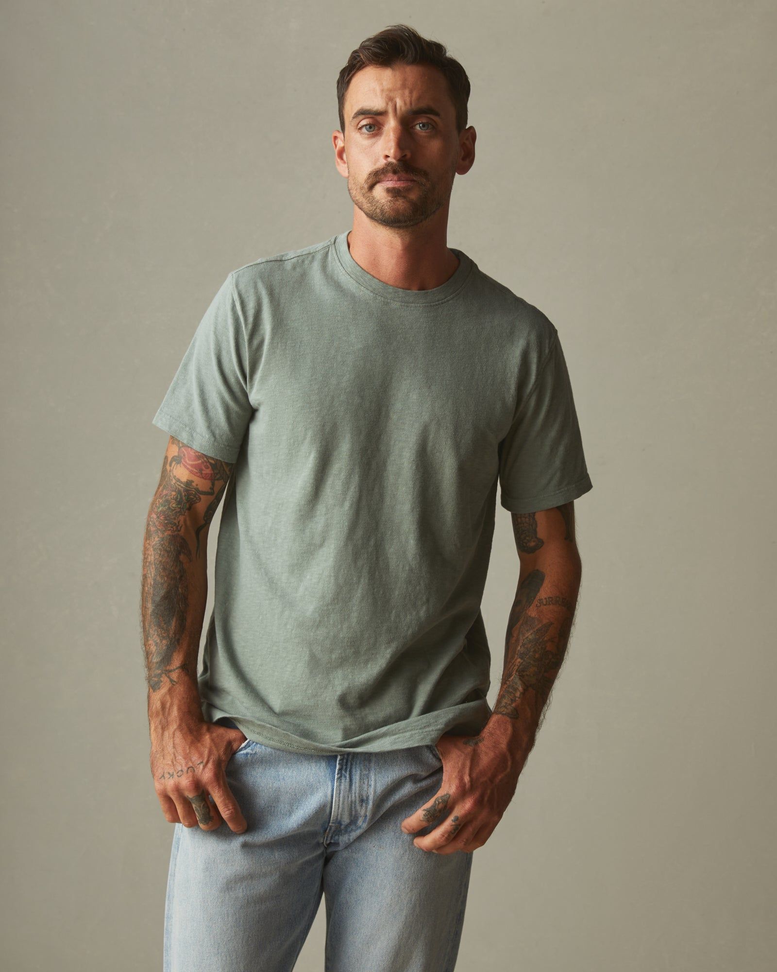 Premium Slub Crew Tee - Green Slate sold by American Giant