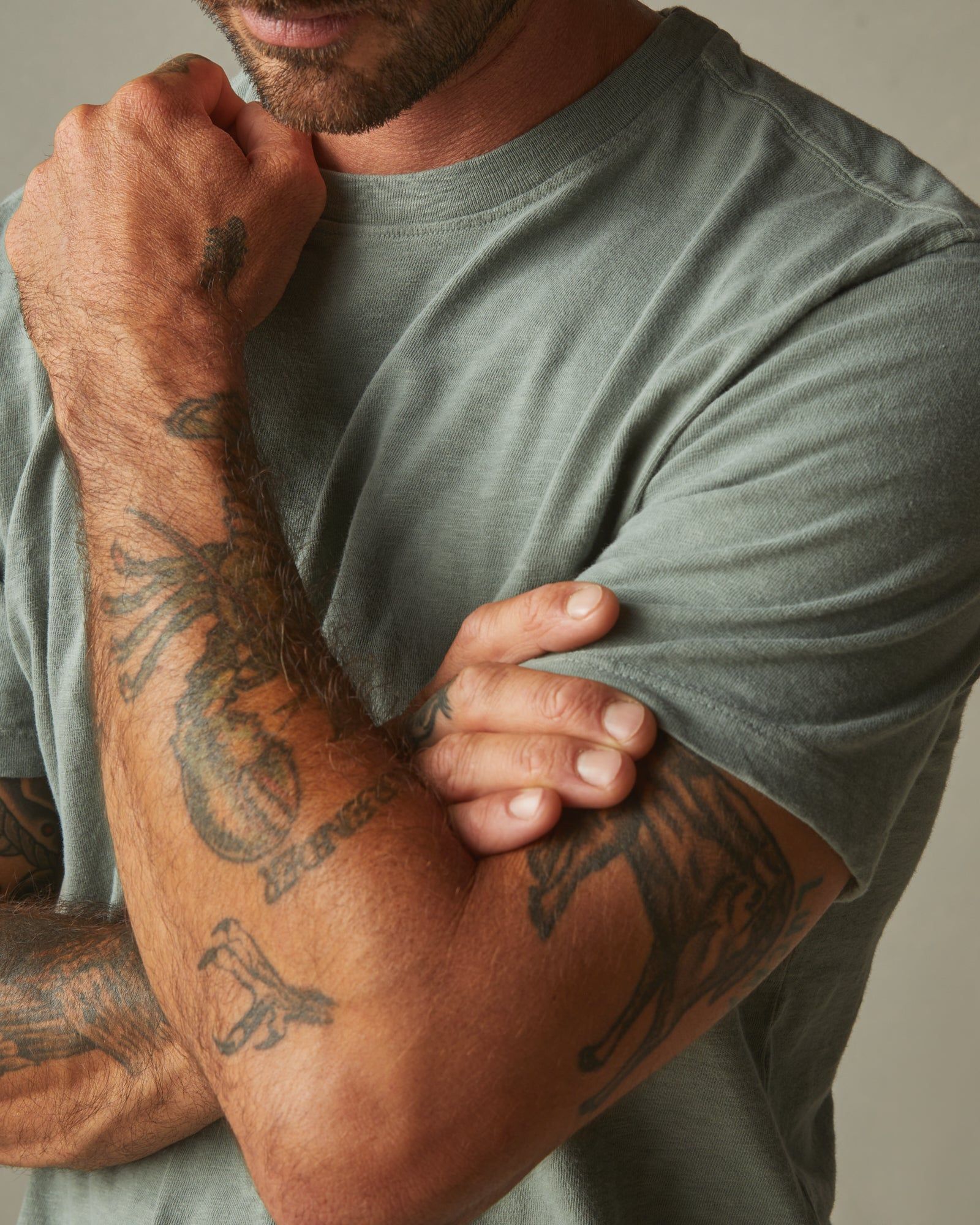 Premium Slub Crew Tee - Green Slate sold by American Giant product image thumbnail 3