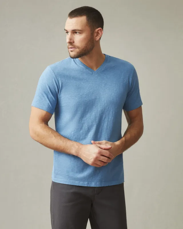 Men's Premium Slub V-Neck Tee - Allure Blue sold by American Giant