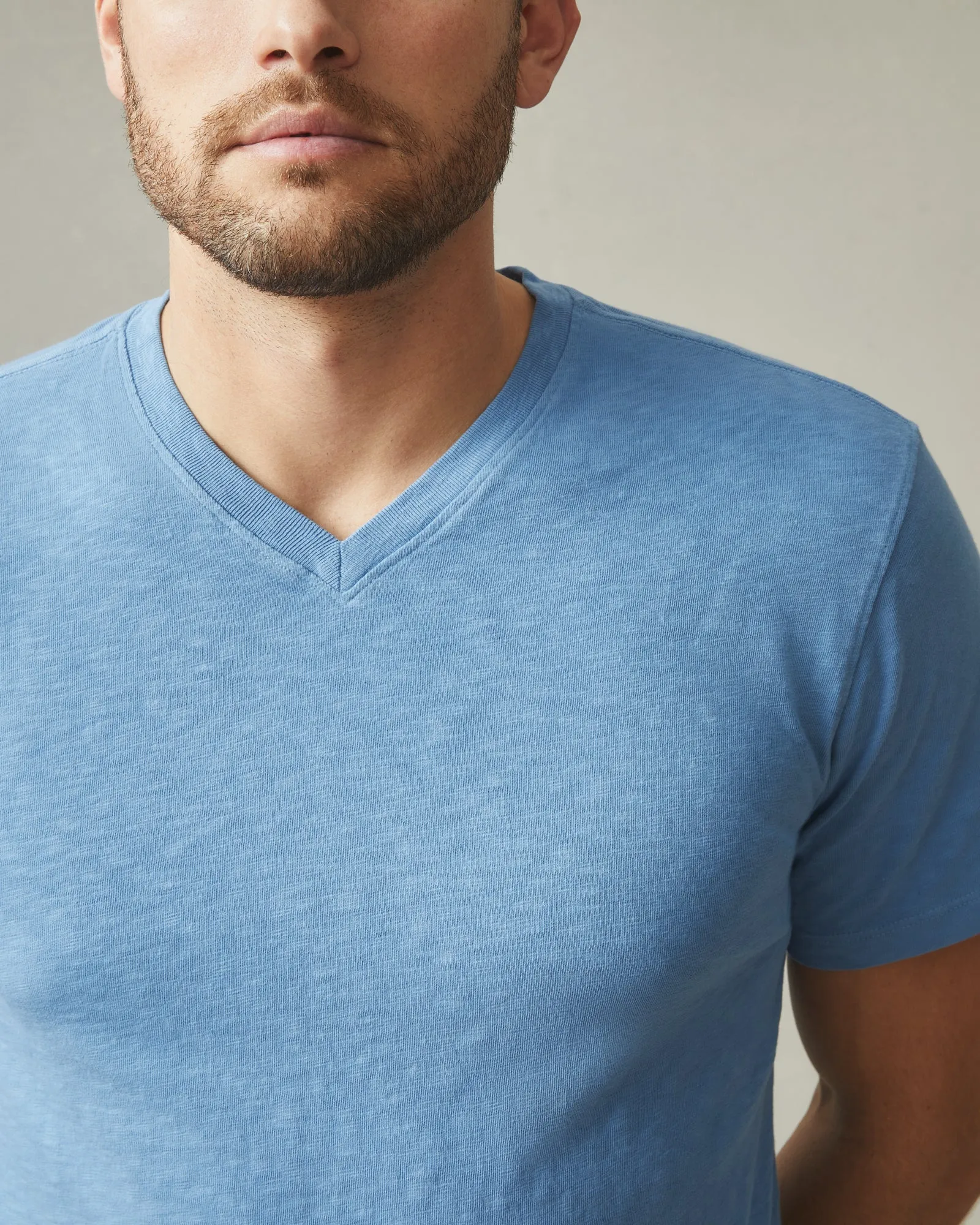 Men's Premium Slub V-Neck Tee - Allure Blue sold by American Giant product image thumbnail 3