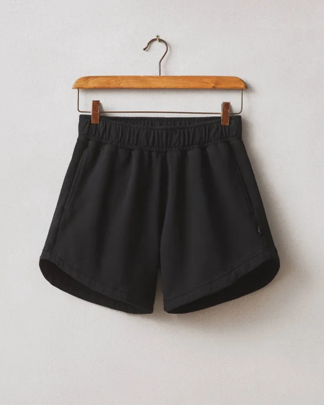 Women's Curved Hem Short - Black made by American Giant