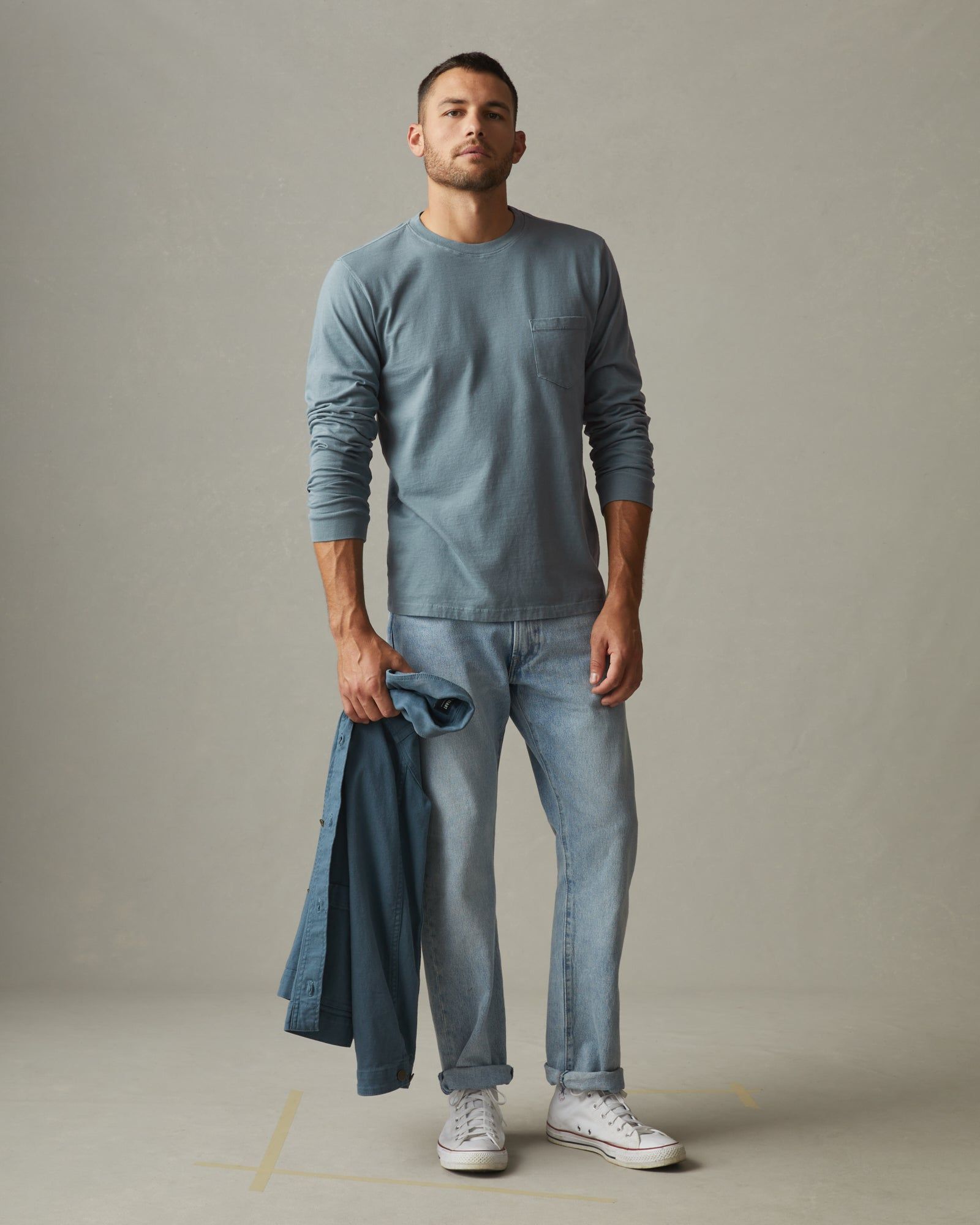 Classic Cotton Crew Tee Long Sleeve - Lead sold by American Giant product image thumbnail 5