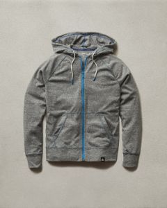 Women's Contrast Lightweight Full Zip - Black Heather sold by American Giant