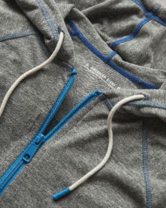Women's Contrast Lightweight Full Zip - Black Heather sold by American Giant