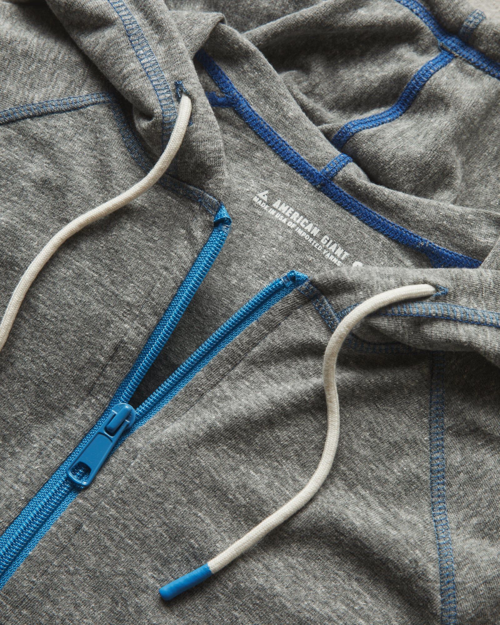 Women's Contrast Lightweight Full Zip - Black Heather sold by American Giant product image thumbnail 3