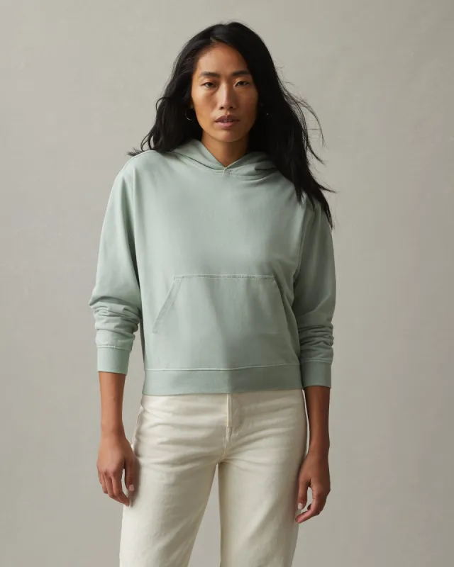 Women's French Terry Pullover Hoodie - Aqua Grey sold by American Giant