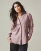 Women's Linen Long Sleeve Shirt - Twilight Mauve sold by American Giant