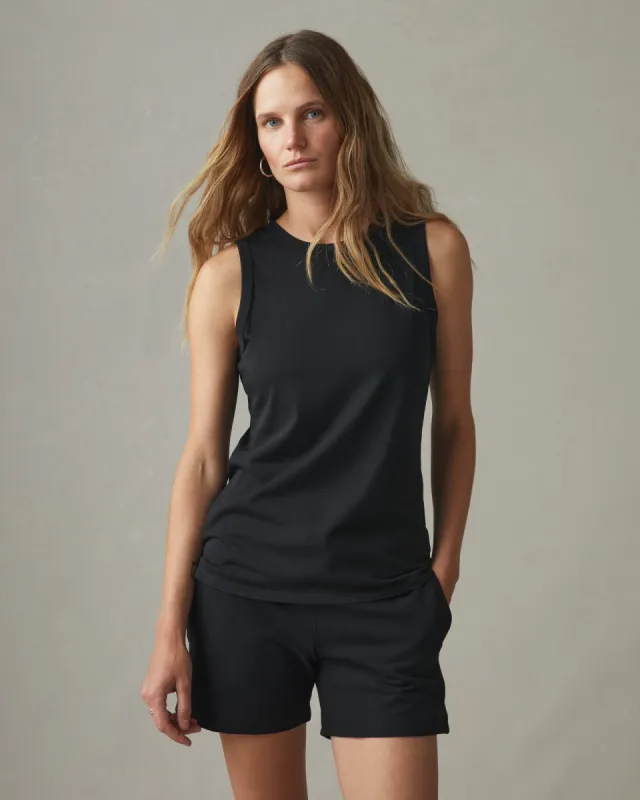 Women's Classic Cotton Muscle Tank - Black sold by American Giant