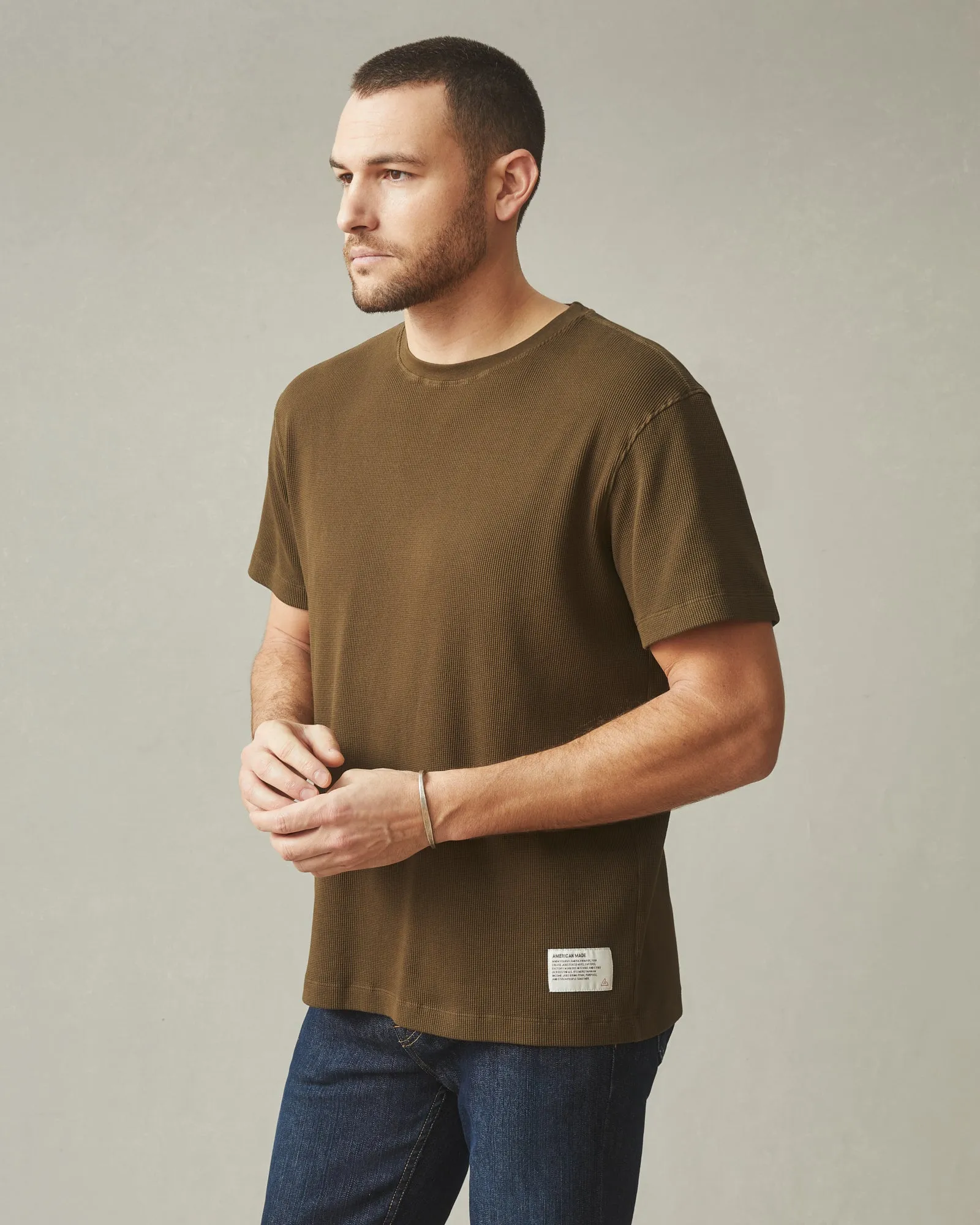 Men's Waffle Crew Tee - Beech sold by American Giant product image thumbnail 4
