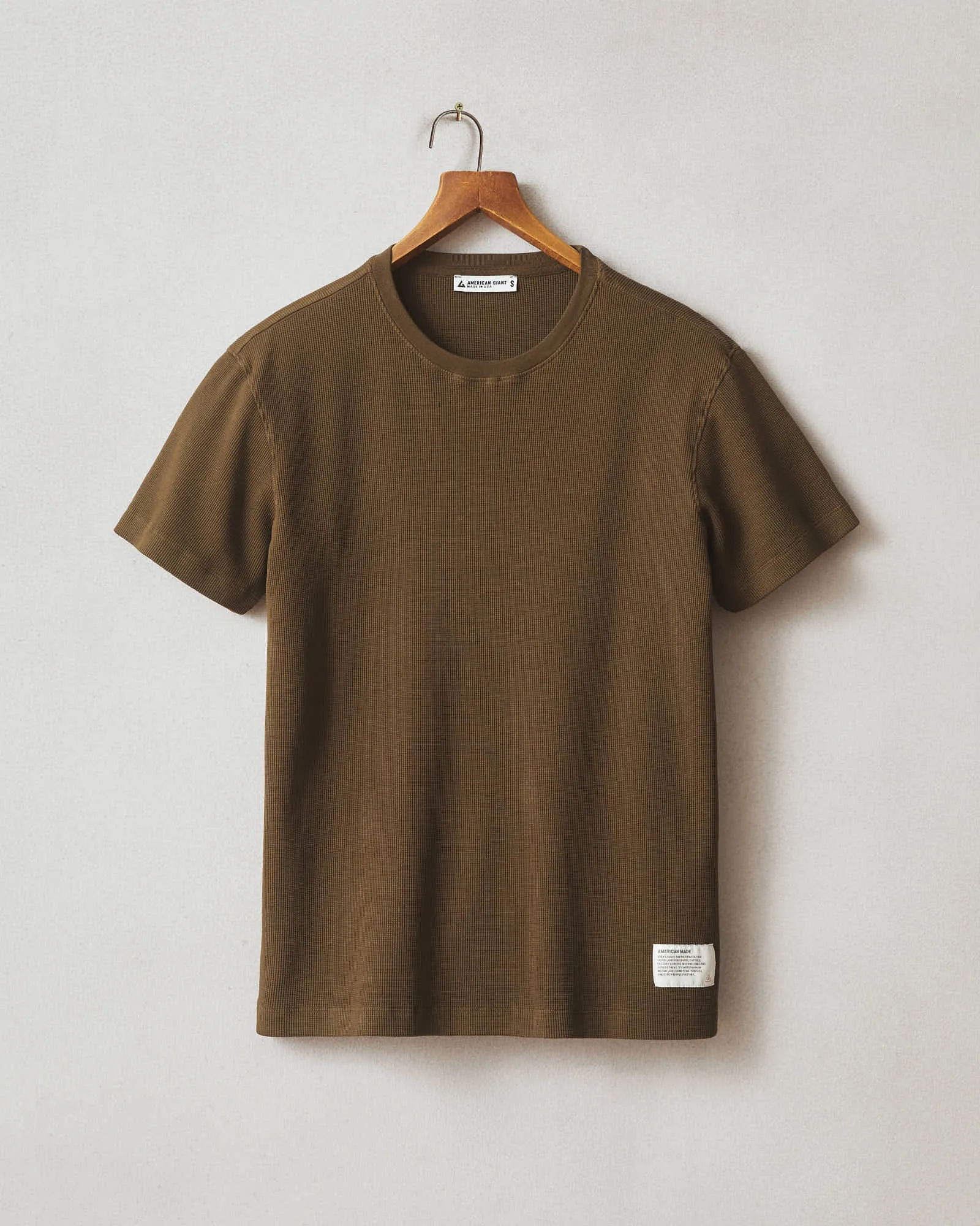 Men's Waffle Crew Tee - Beech sold by American Giant