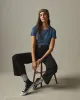 Women's Classic Cotton Crew Tee - Blue Storm Heather sold by American Giant