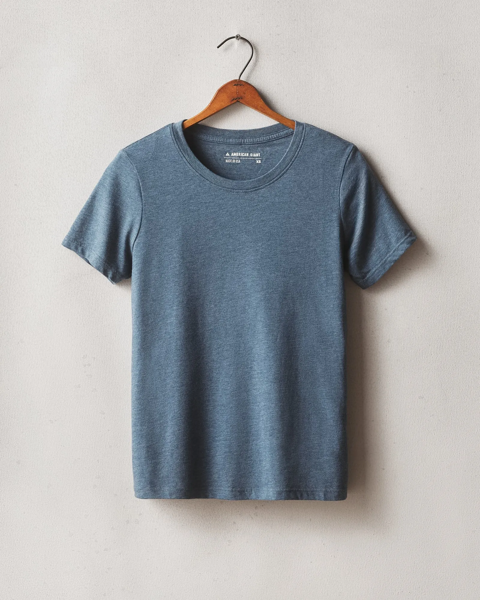 Women's Classic Cotton Crew Tee - Blue Storm Heather sold by American Giant