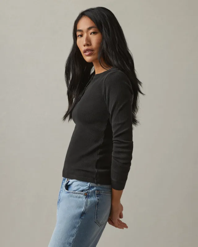 Women's Waffle Henley - Meteorite sold by American Giant