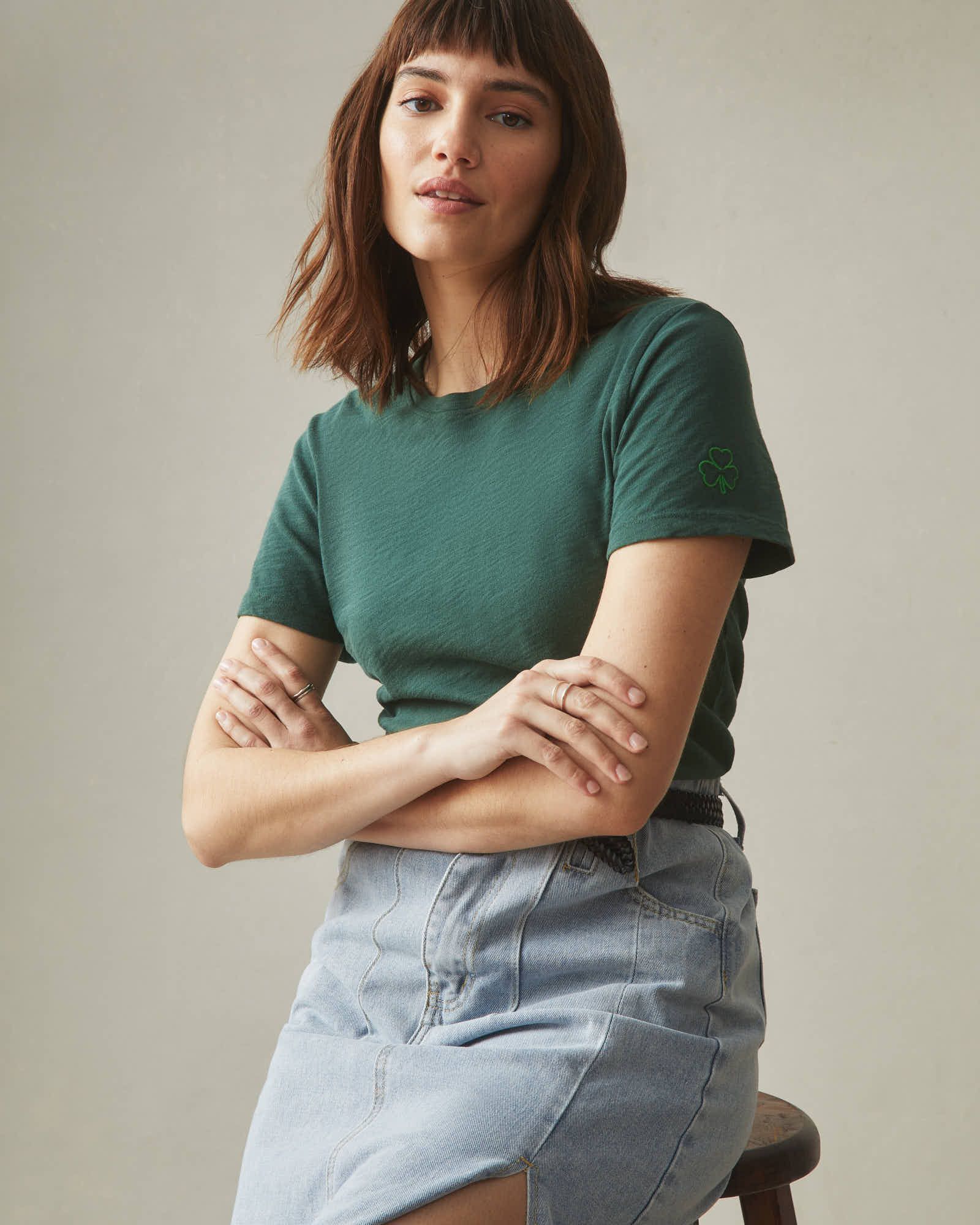 Women's Premium Slub Crew Tee St. Patricks Day - Trekking Green sold by American Giant product image thumbnail 5