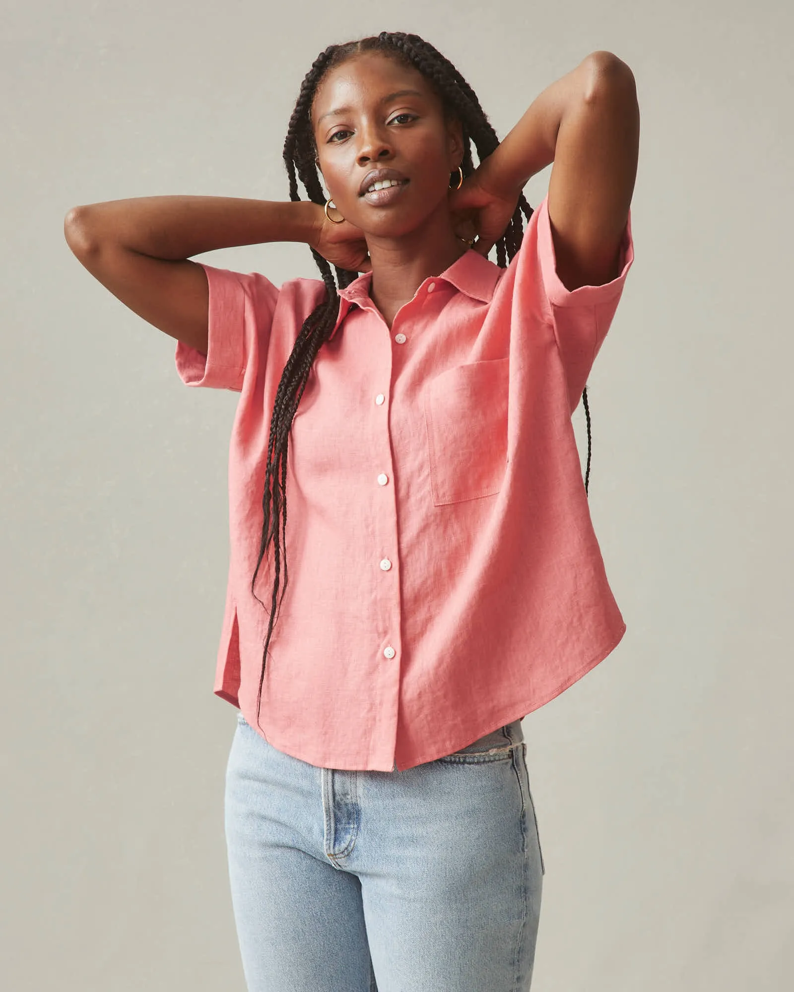 Women's Linen Shirt - Pink Mauve sold by American Giant product image thumbnail 2