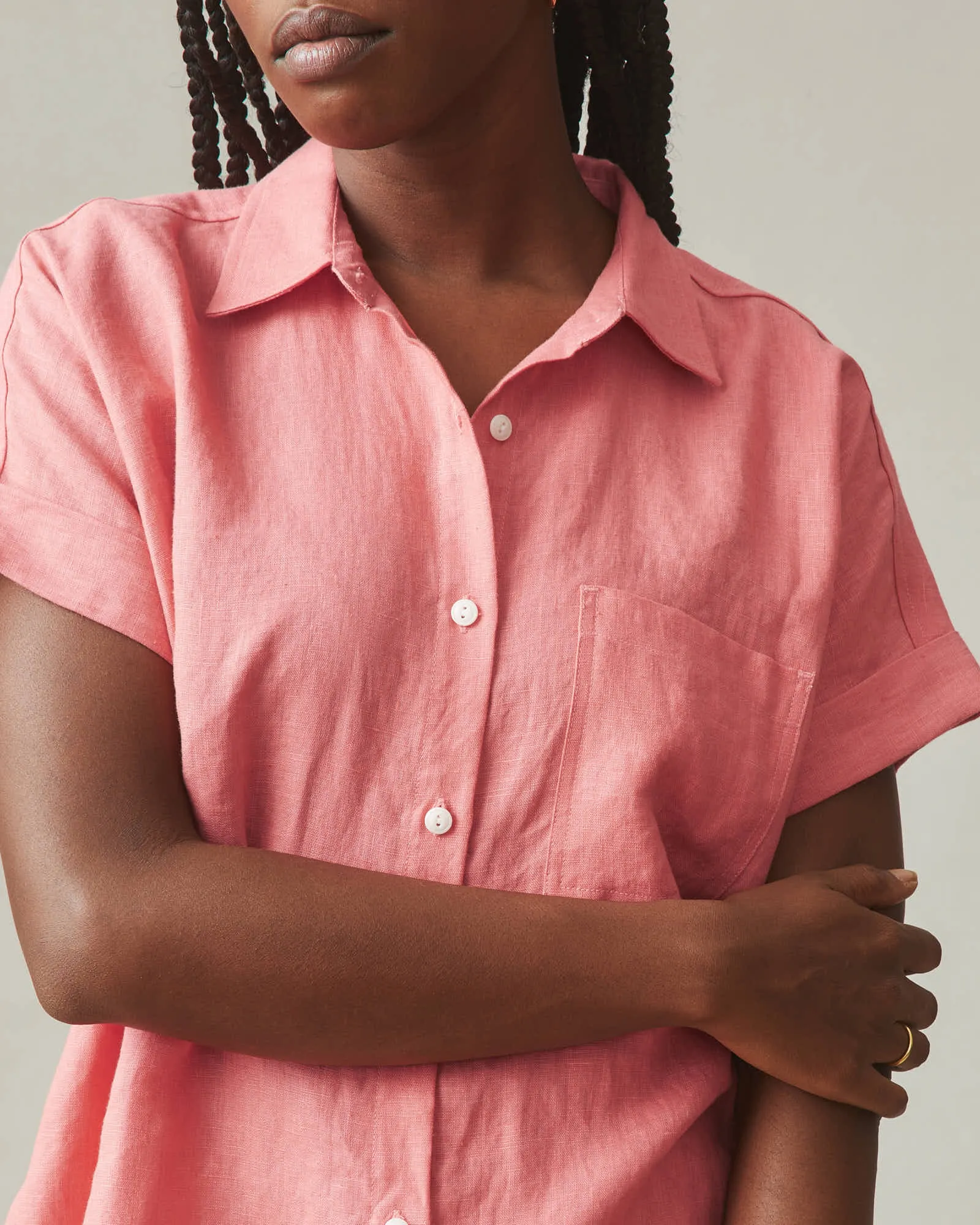 Women's Linen Shirt - Pink Mauve sold by American Giant product image thumbnail 3