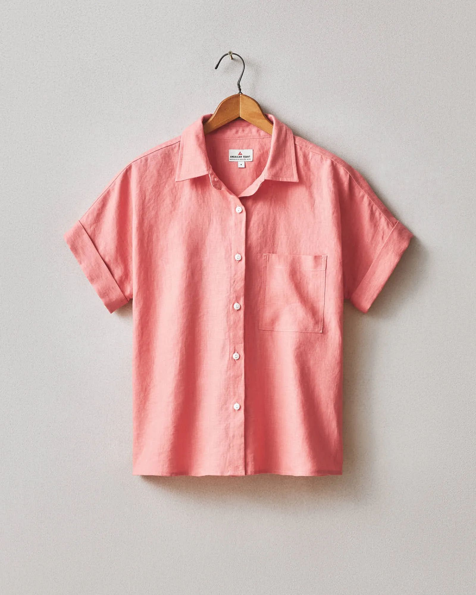 Women's Linen Shirt - Pink Mauve sold by American Giant