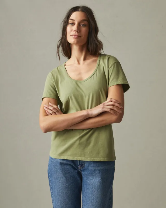 Women's Classic Cotton Scoop Tee - Pale Sage sold by American Giant