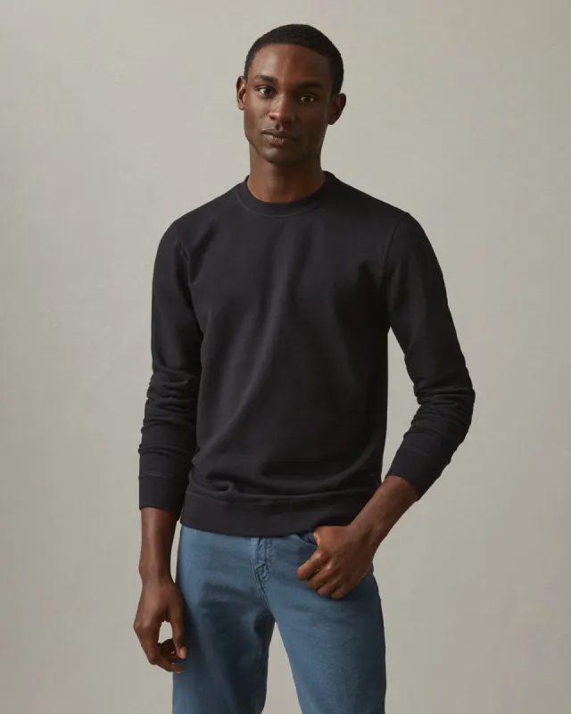 Men's French Terry Crew Sweatshirt - Black sold by American Giant