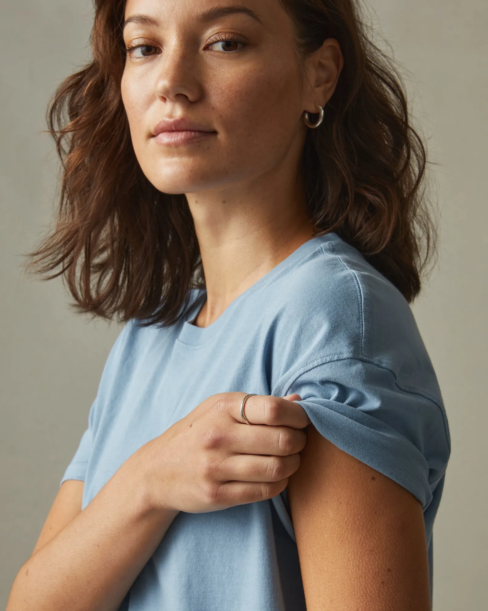 Women's Classic Relaxed Crew Tee - Mountain Blue sold by American Giant product image thumbnail 4