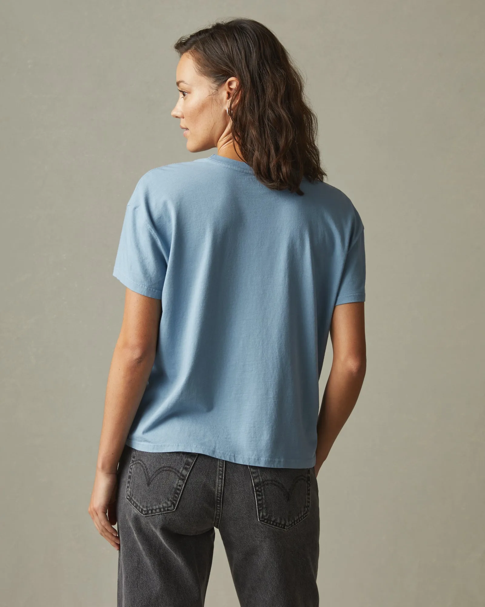 Women's Classic Relaxed Crew Tee - Mountain Blue sold by American Giant product image thumbnail 3