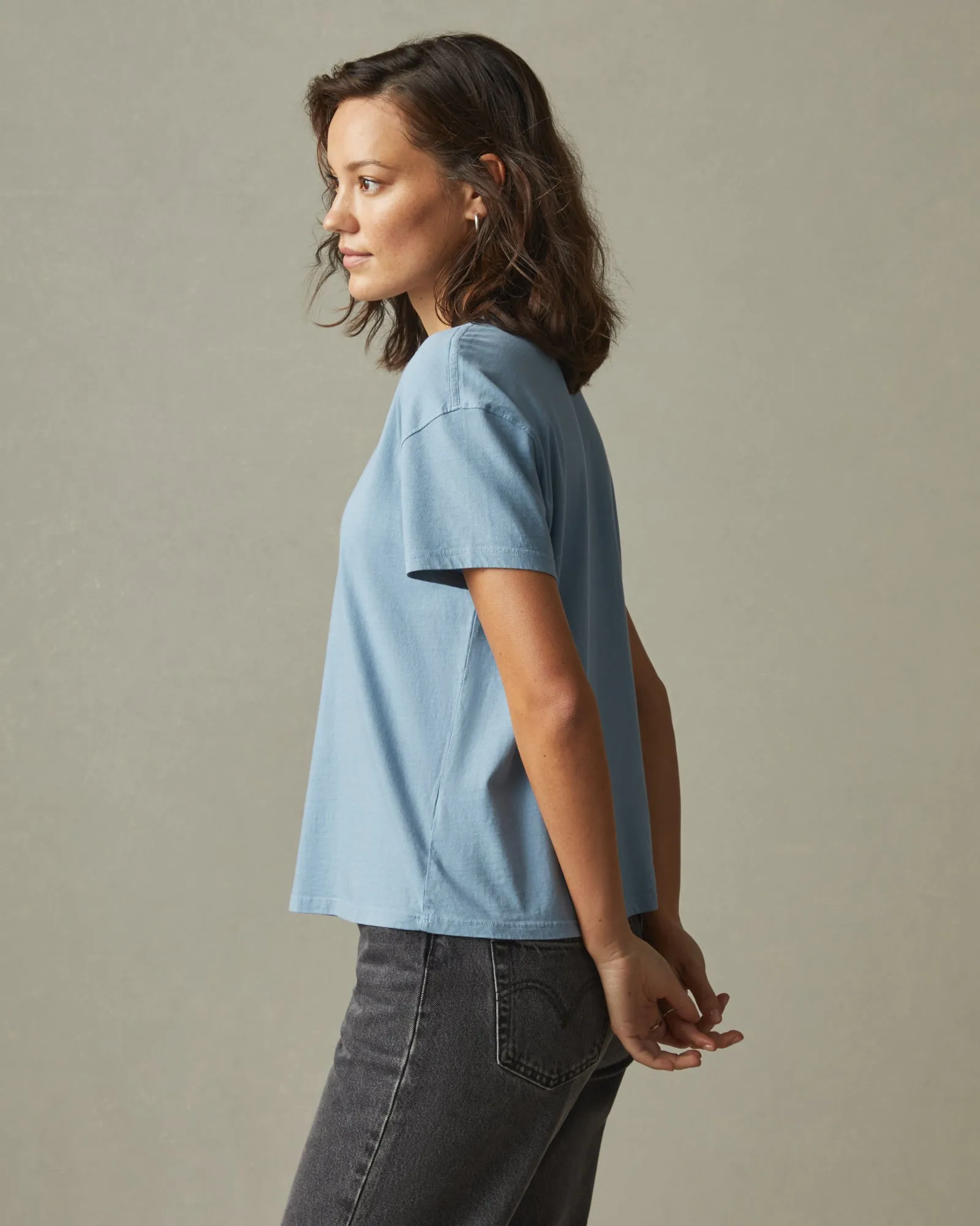 Women's Classic Relaxed Crew Tee - Mountain Blue sold by American Giant product image thumbnail 2