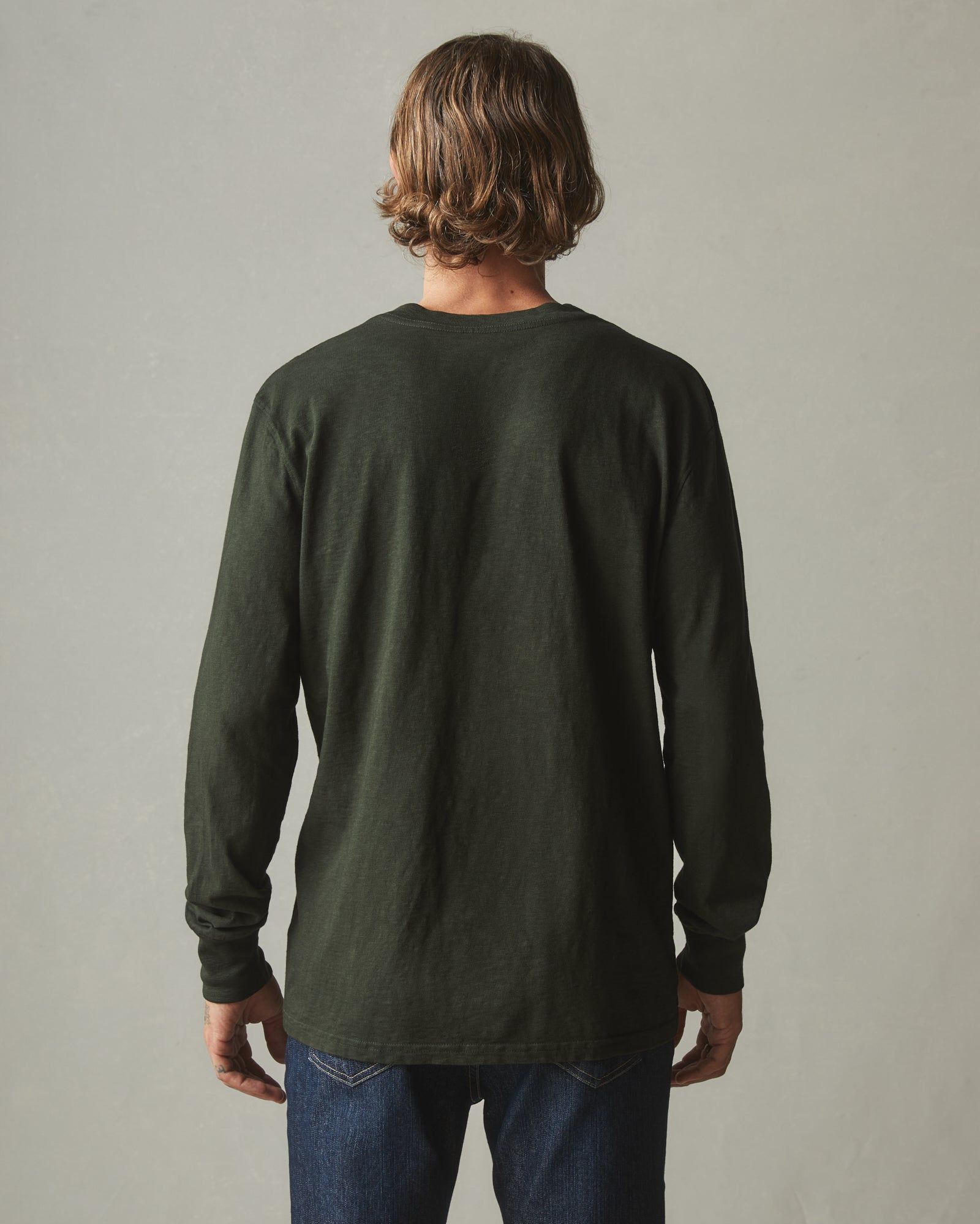 Premium Slub Henley Tee Long Sleeve - Dark Elm sold by American Giant product image thumbnail 3