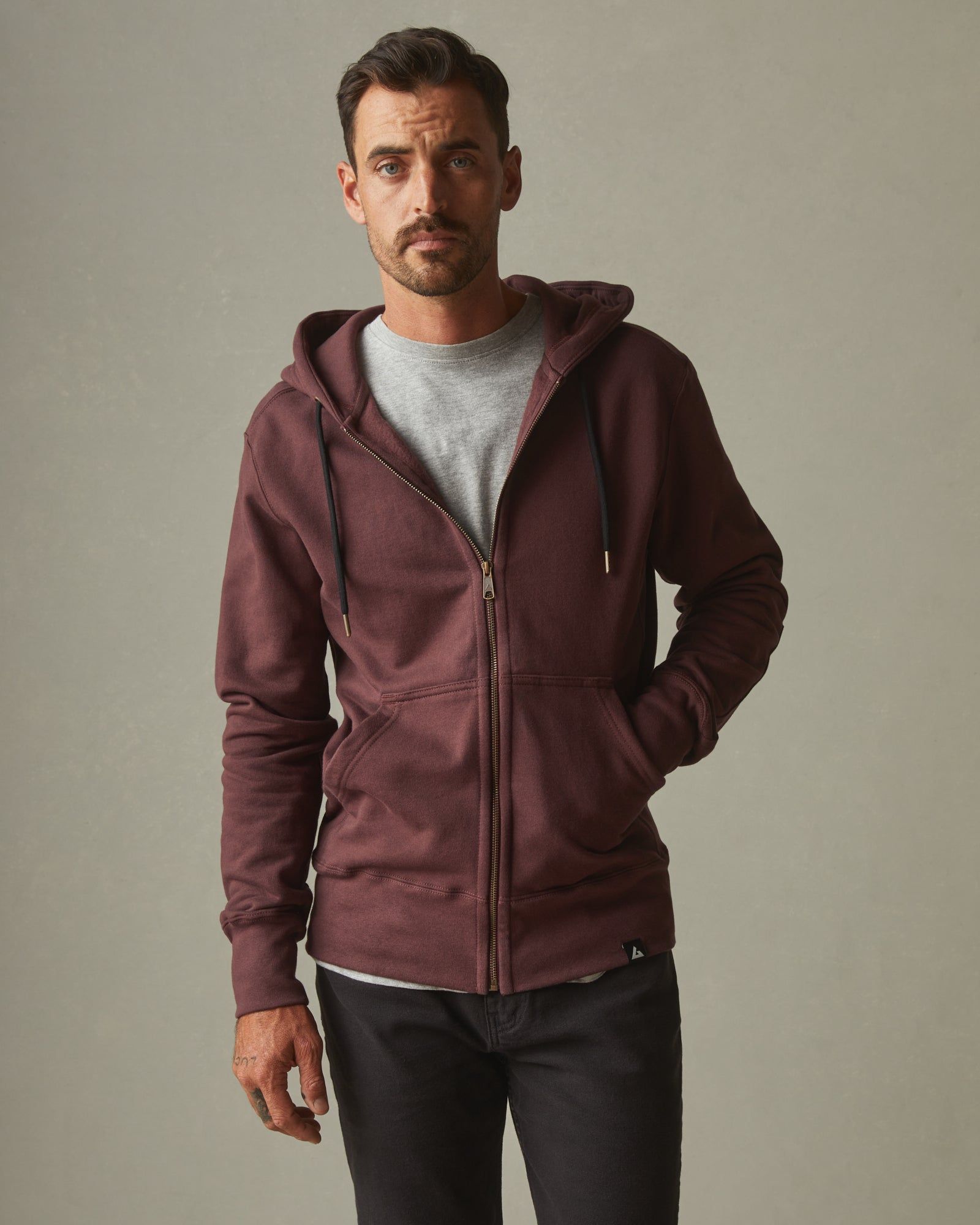 Men's Classic Full Zip - Puce sold by American Giant