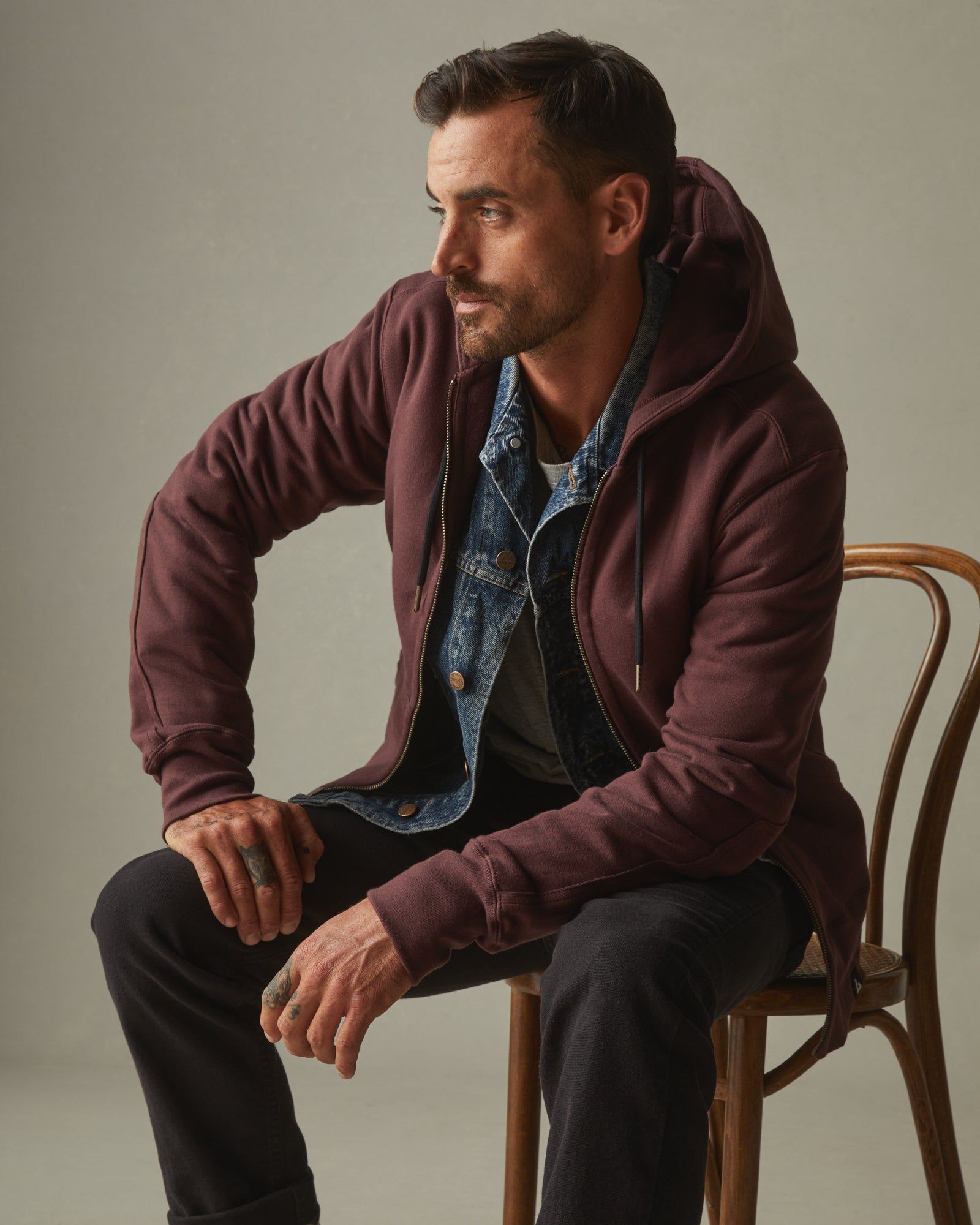 Men's Classic Full Zip - Puce sold by American Giant product image thumbnail 5