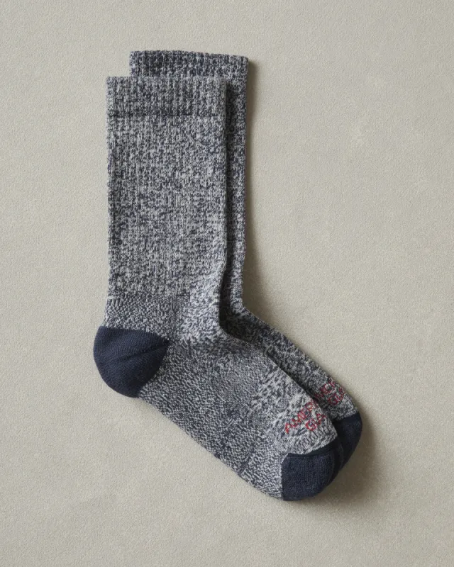 Crew Socks - Marl Navy made by American Giant