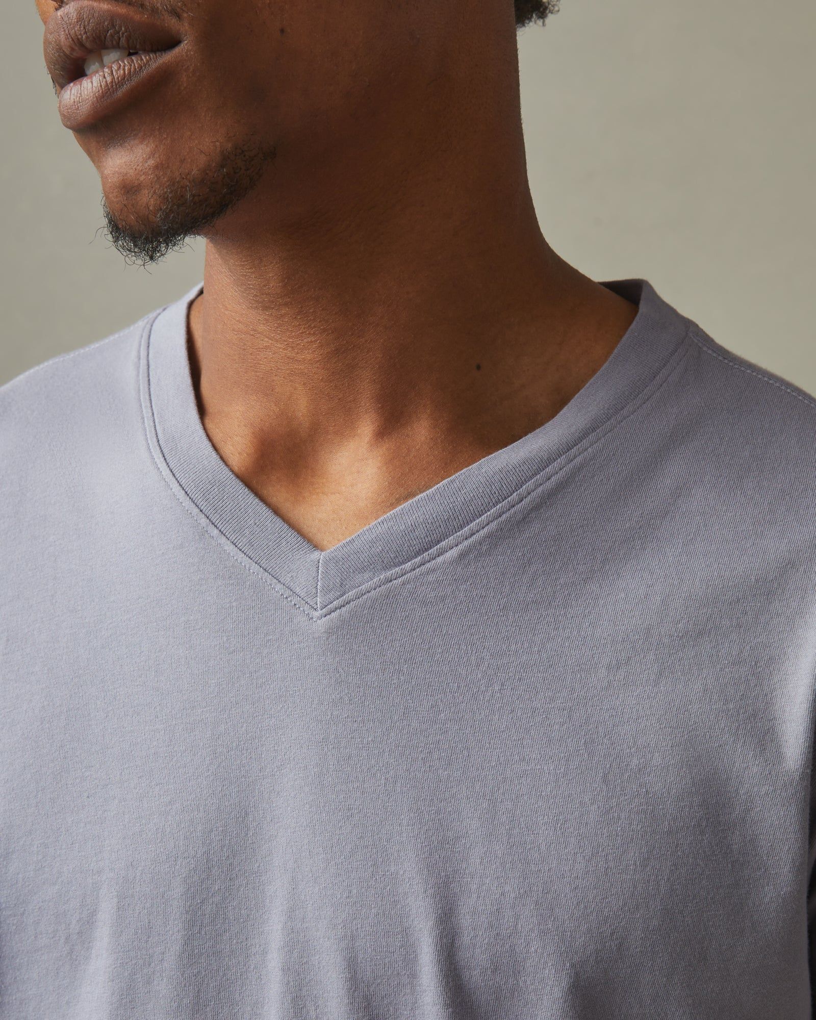 Classic Cotton V-Neck Tee - Grey Lavender sold by American Giant product image thumbnail 3