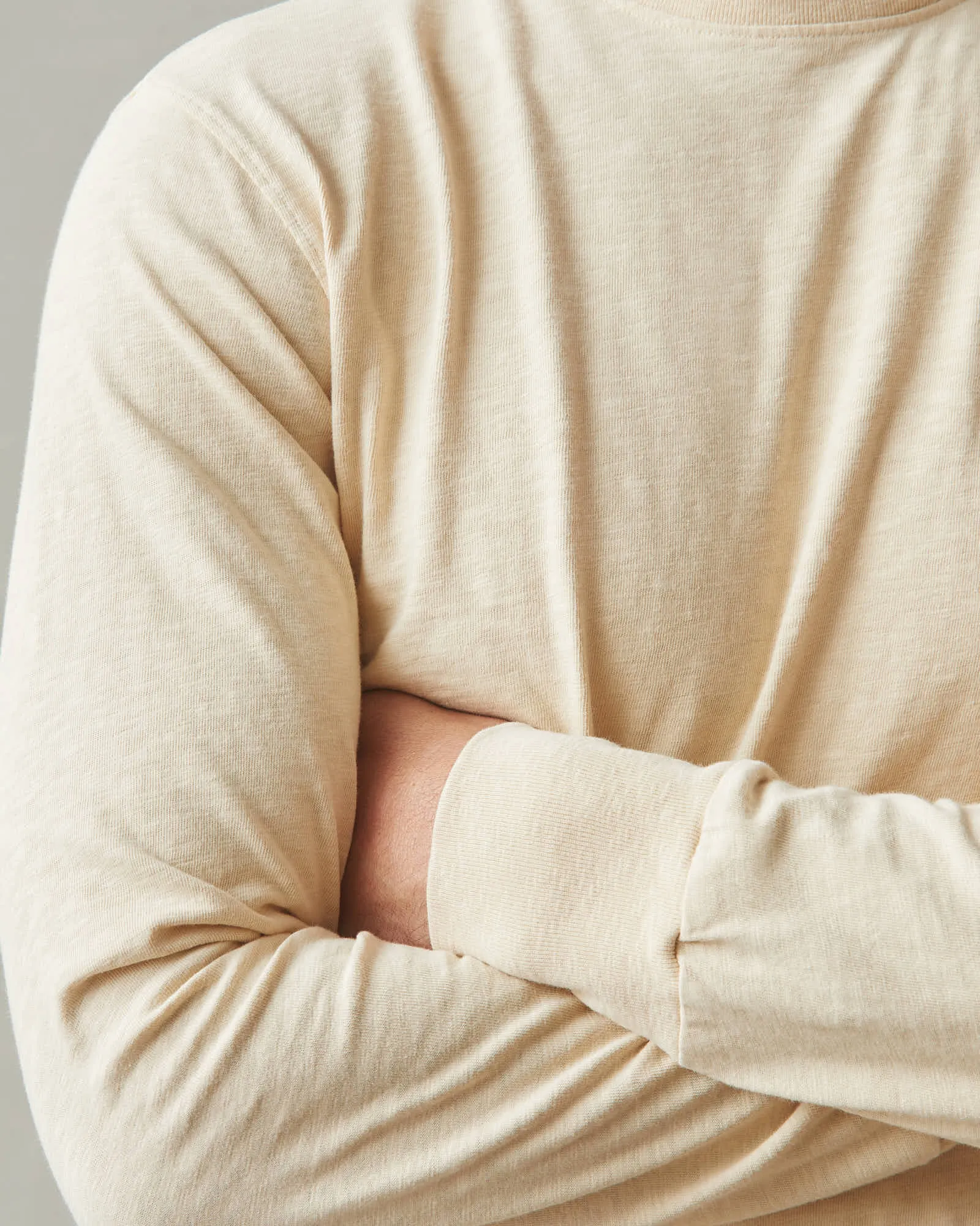 Men's Premium Slub Crew Long Sleeve Tee - Creme Brulee sold by American Giant product image thumbnail 5